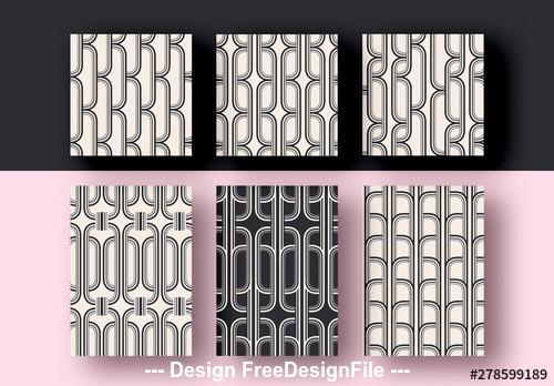 Black and white pattern set vector