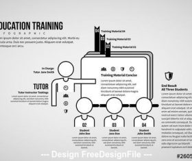 Black and white vector education training infographic vector
