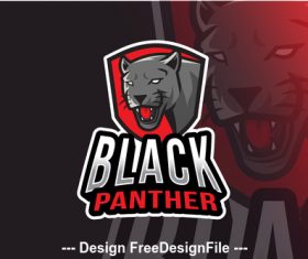 Black panther logo template vector