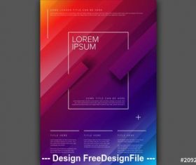 Blocky color gradient digital poster vector