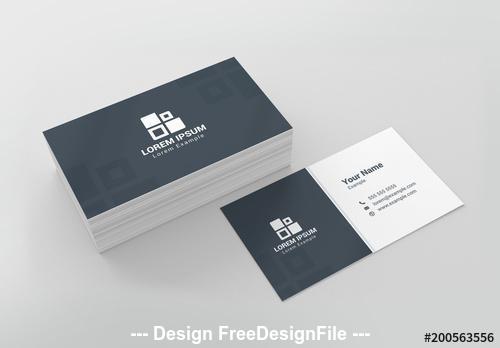 Blue-Gray and white business card vector