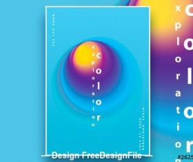Blue background blurred gradient circles poster vector
