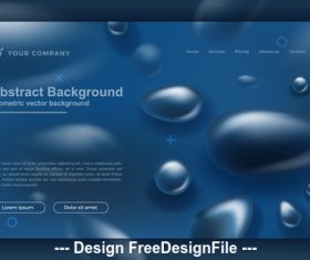 Blue drop shape abstract background element vector