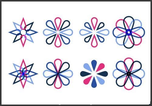 Blue flower icon vector