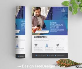 Blue gradient business flyer vector