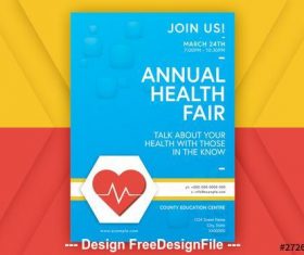 Blue health event poster vector