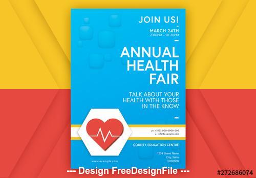 Blue health event poster vector