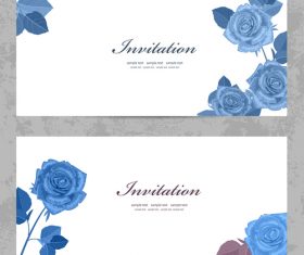 Blue rose flower card vector