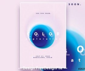 Blurred gradient circles poster vector