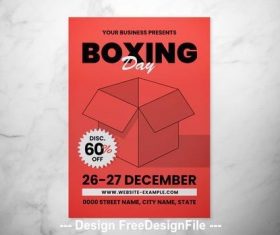 Boxing day event graphic flyer vector