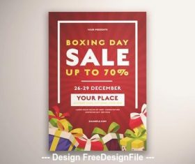 Boxing day sale flyer presents vector