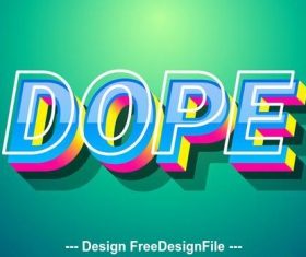 Bright offset text effect vector