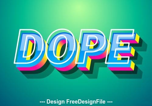 Bright offset text effect vector