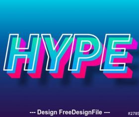 Bright offset text effect vector