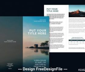 Brochure layout with blue vector