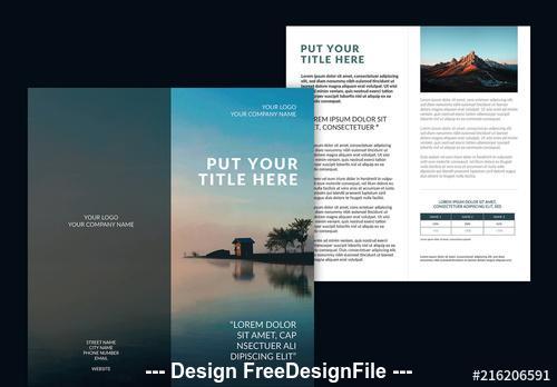 Brochure layout with blue vector