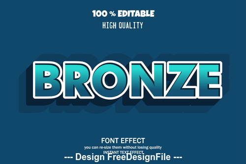 Bronze 3d font effect style illustration vector