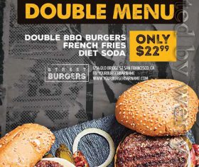 Burger Kitchen Poster and Flyer PSD Template