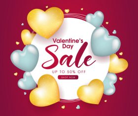 Business Valentines day promotion flyer vector
