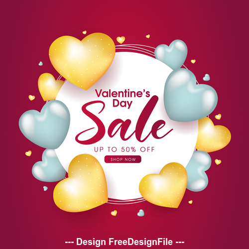 Business Valentines day promotion flyer vector