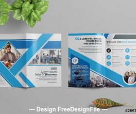 Business brochure with blue elements vector