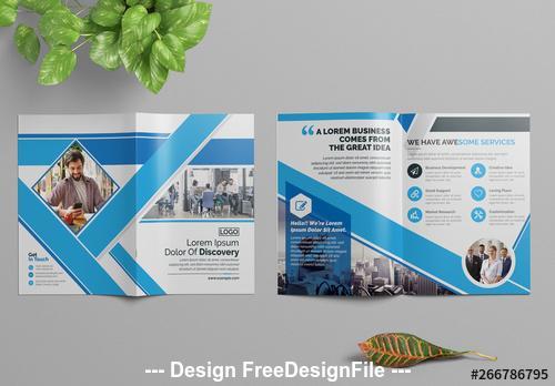 Business brochure with blue elements vector