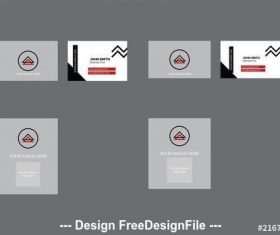 Business card with geometric elements vector