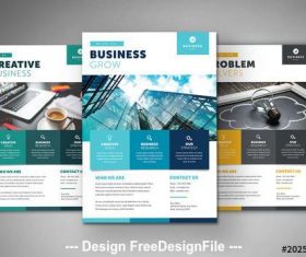 Business flyer layout with colorful squares vector