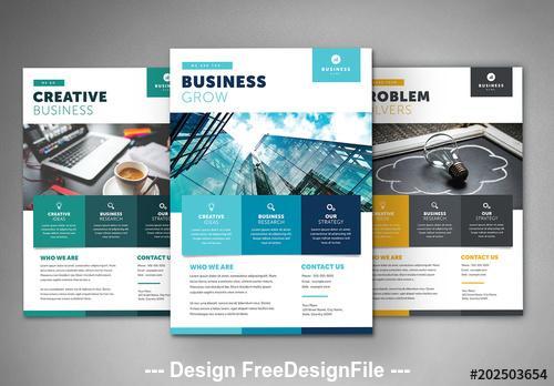 Business flyer layout with colorful squares vector