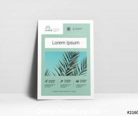 Business flyer layout with light green vector