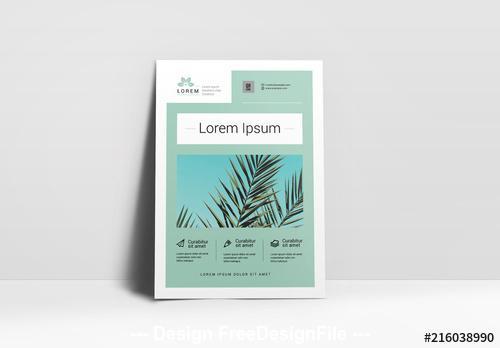 Business flyer layout with light green vector