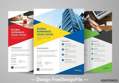 Business Flyer Layouts In 3 Colors Vector Free Download