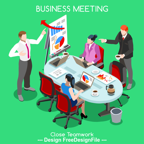 Business marketing planning meeting vector
