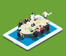 Business meeting close teamwork vector