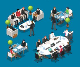 Business people isometric vector