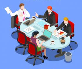 Business report working meeting vector