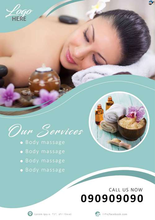 Business template beauty Spa flyer vector