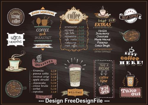 Cafe menu template vector