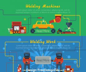 Car welding machine banner vector