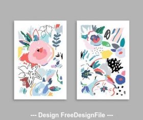 Cards with floral elements vector