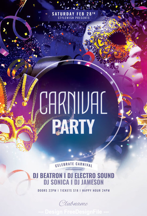 Carnival Party PSD Flyer Template