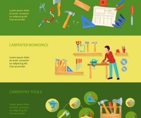 Carpenter workshop banner vector