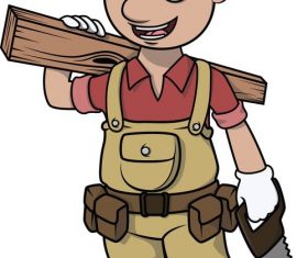 Cartoon character carpenter vector
