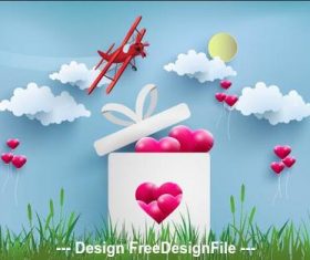 Cartoon illustration happy valentines day vector