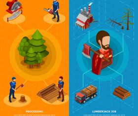 Cartoon illustration lumberjackand vector