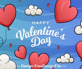 Cartoon valentines day poster vector