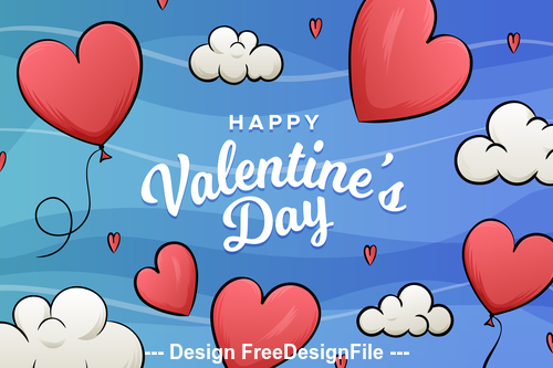 Cartoon valentines day poster vector free download