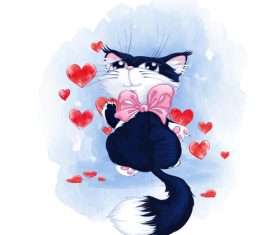 Cat lover cartoon vector free download