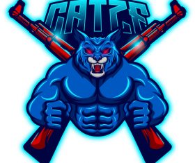 Cat esport logo vector