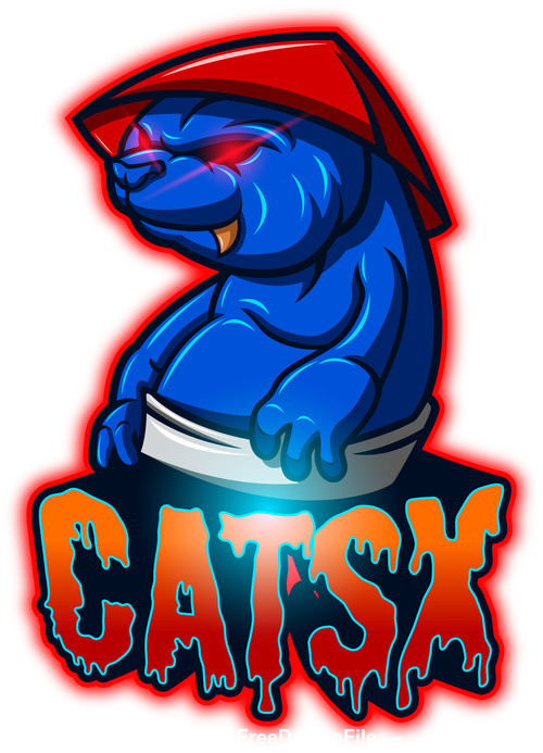 Catsx mascot esport logo vector